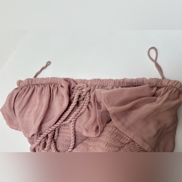 Jen’s Pirate Booty pink tiered strapless halter smocked ruffle Annabella dress - Picture 16 of 17